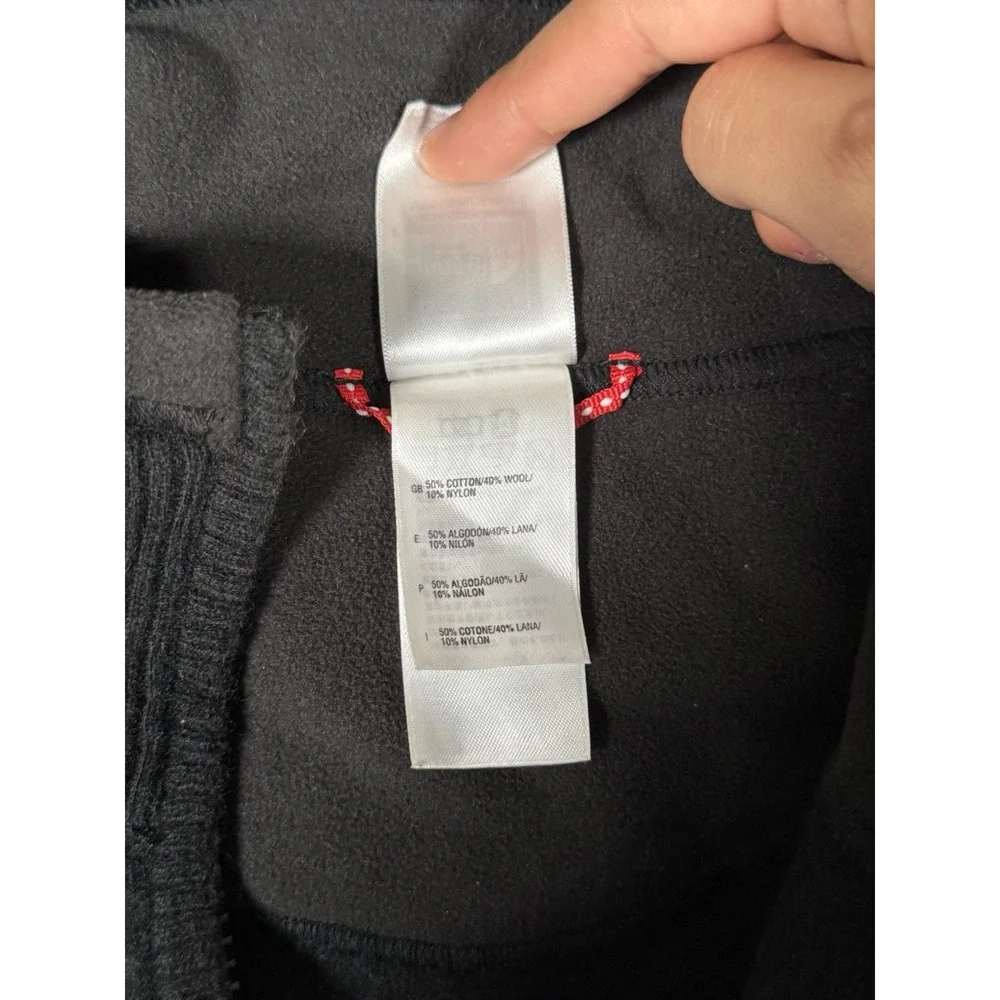 North Face Sweater Mens Medium Long Sleeve 1/4 Zip Black Wool  Pullover